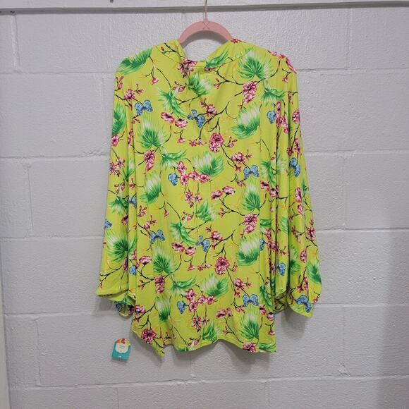 NWT Pioneer Woman Dolman Topper S/M Chartreuse Floral - Picture 2 of 11